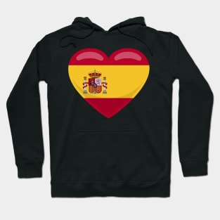 Spain Flag Heart Hoodie